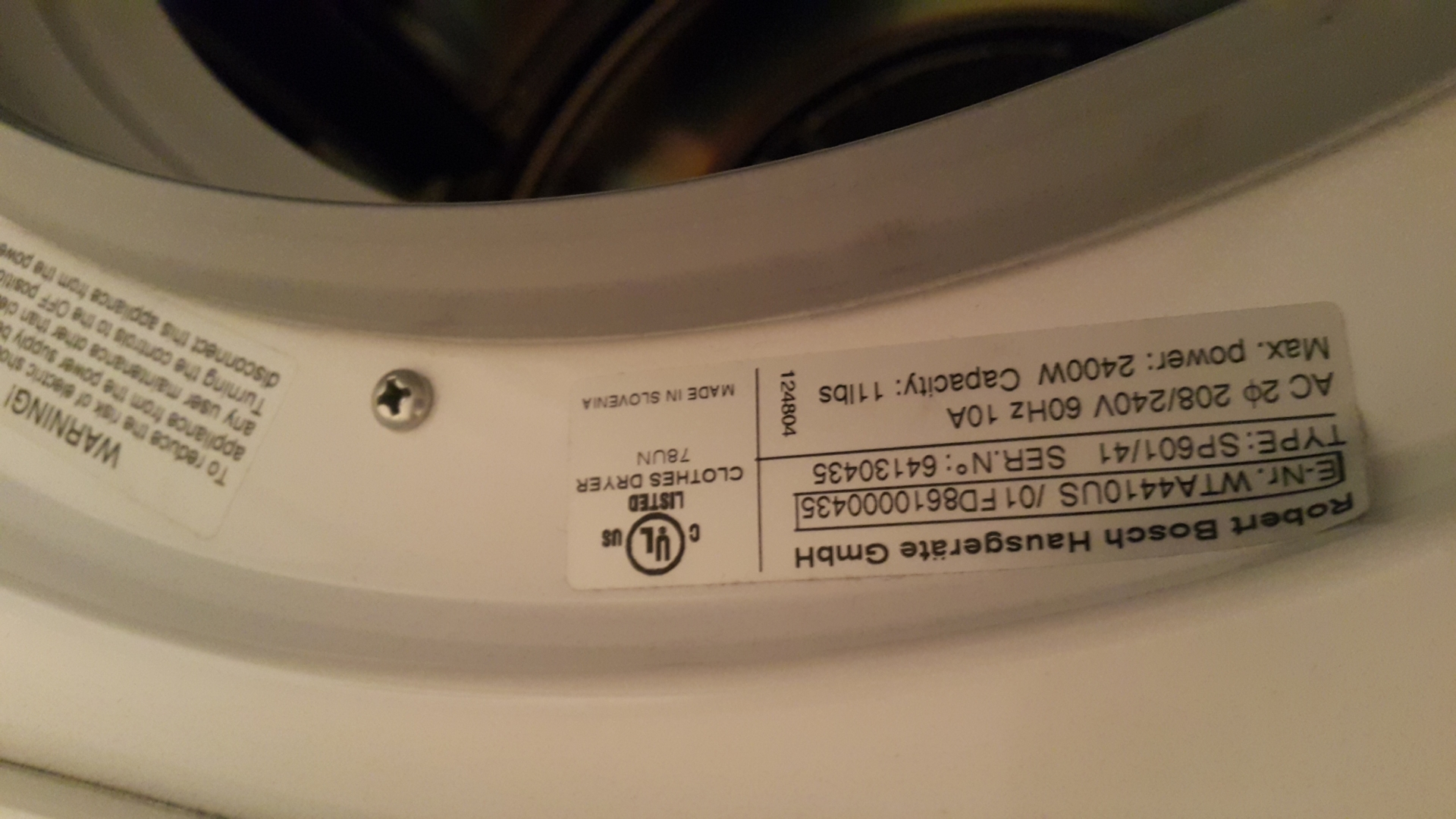 Bosch Axxis WTA4410US 01 Dryer Repair Not Heating. San Jose CA